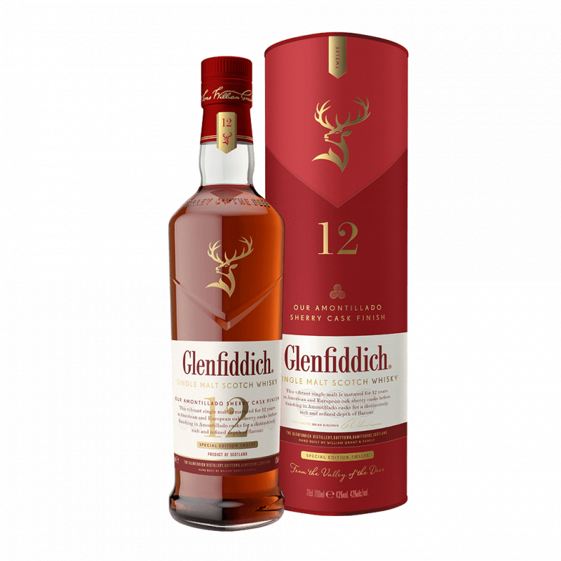 現貨｜Glenfiddich - 格蘭菲迪 12 YEAR OLD SHERRY CASK FINISH Single Malt Scotch Whisky (700ml)【下單後1-2個工作日內寄出】