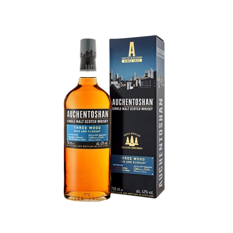 現貨｜Auchentoshan - THREE WOOD Single Malt Scotch Whisky (700ml)【下單後約2-4個工作日內寄出】