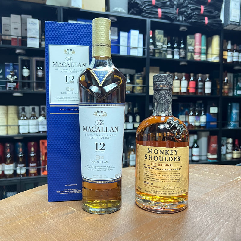 門市購買優惠｜Macallan 12Years Double Cask (700ml) + Monkey Shoulder (700ml, No Box)【門市組合】