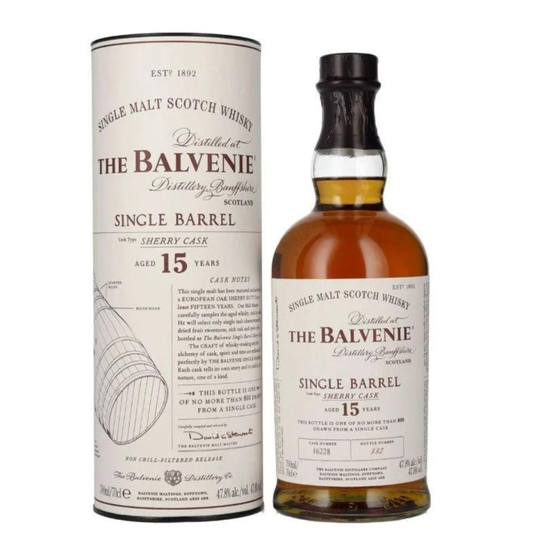 現貨｜The Balvenie - 百富 SINGLE BARREL Aged 15 Years "Sherry Cask" Single Malt Scotch Whisky (700ml)【下單後1-2個工作日內寄出】