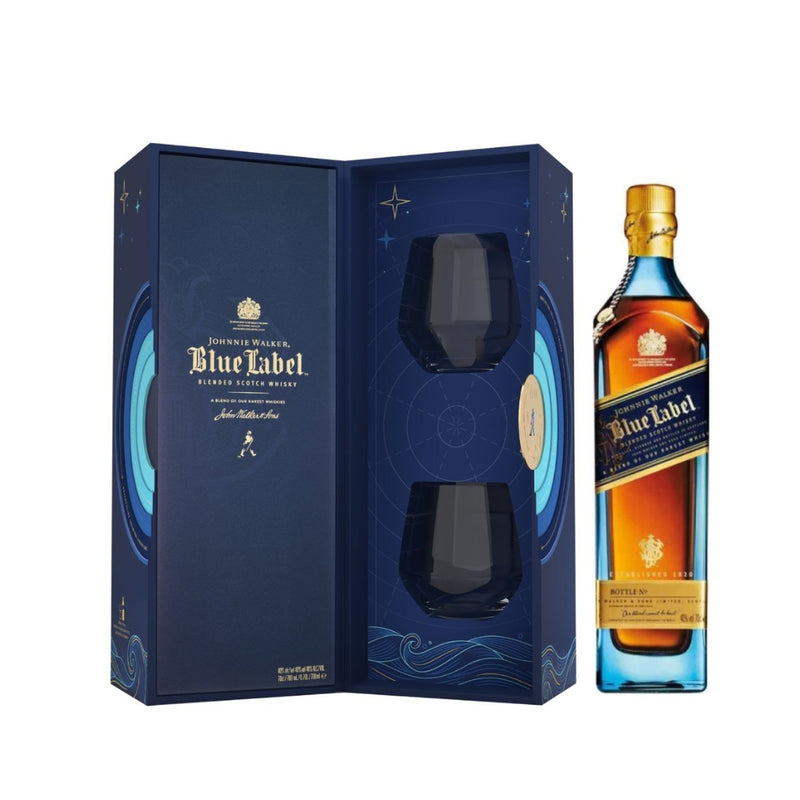 In stock|Johnnie Walker - Blue Label (with 2 glasses) Blended Scotch Whisky (750ml)【Shipped in about 2-3 business days】