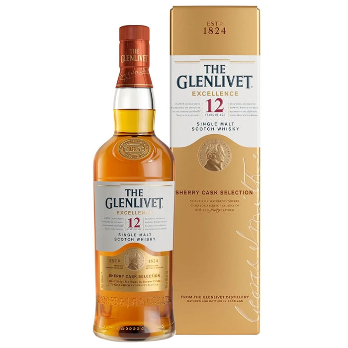 現貨｜The GLENLIVET - 格蘭利威 Excellence 12 Year of Age SHERRY CASK Single Malt Scotch Whisky (700ml)【下單後1-2個工作日內寄出】