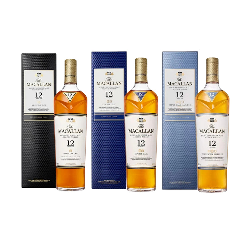 現貨｜Macallan - 麥卡倫 12 Years Old "Sherry + Double + Triple Cask" 12年三重奏優惠【香港行貨 港版｜下單後約2-4個工作日內寄出】