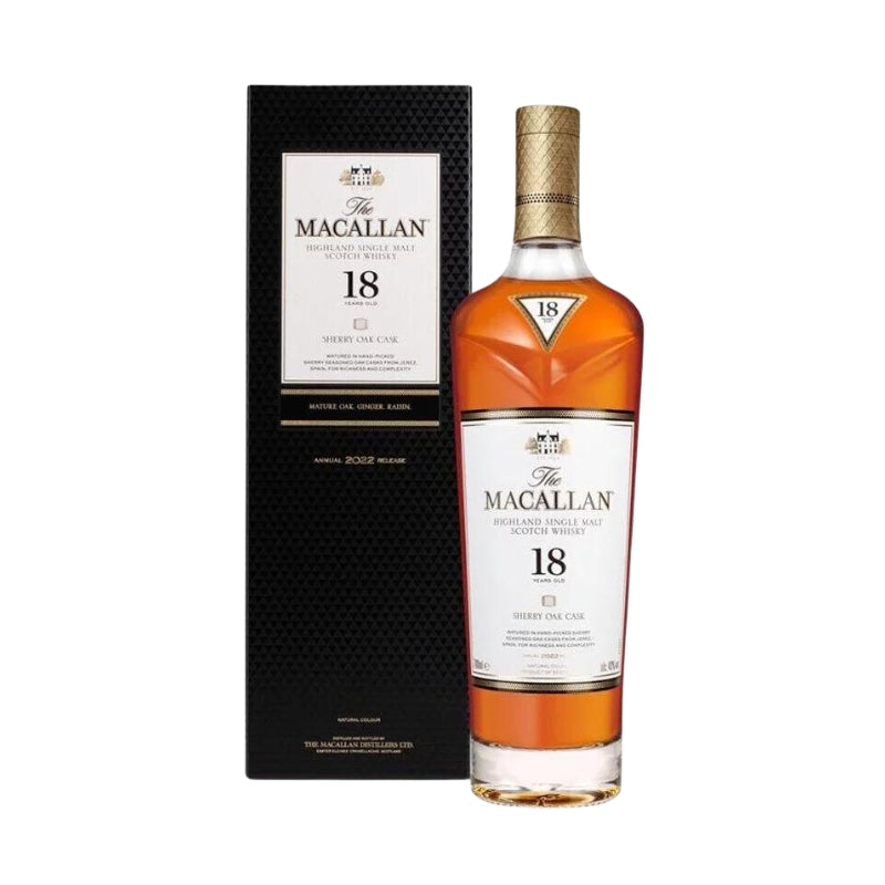 現貨｜The MACALLAN - 麥卡倫 18 Years Old "2022 Release" Sherry Oak Single Malt Whisky (700ml)【香港行貨 港版｜下單後1-2個工作日內寄出】