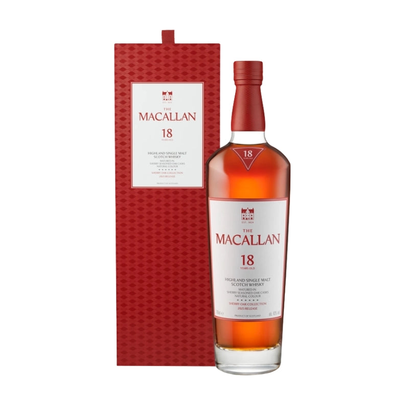 FPS付款限時優惠｜The MACALLAN - 麥卡倫 18 Years Old "2025 Release" Sherry Oak Single Malt Scotch Whisky (700ml)【香港行貨 港版】