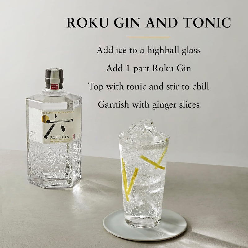 限時優惠｜Suntory - 三得利 ROKU GIN 六角琴酒 Japanese Craft Gin (700ml, No Box)【下單後1-2個工作日內寄出】