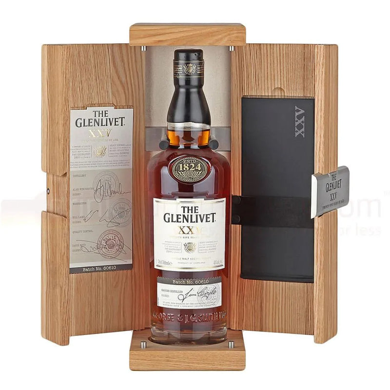 只限門市購買｜The GLENLIVET - 格蘭利威 XXV 25 Year of Age "Three Signature" Single Malt Scotch Whisky (700ml)【訂購前請先查詢】