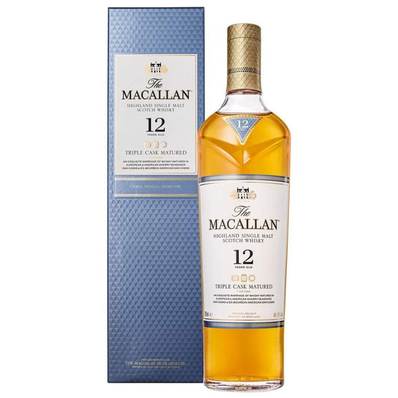 現貨｜The MACALLAN - 麥卡倫 12 Years Old TRIPLE CASK MATURED Highland Single Malt Scotch Whisky (700ml)【下單後1-2個工作日內寄出】