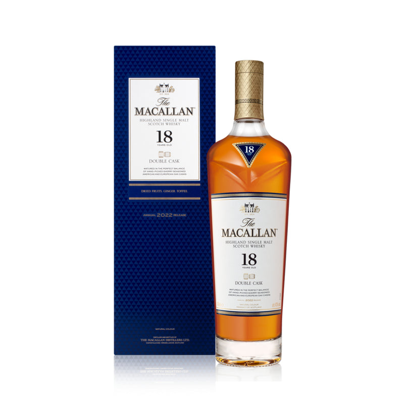 現貨｜The MACALLAN - 麥卡倫 18 Years Old DOUBLE CASK "2022" Highland Single Malt Scotch Whisky (700ml)【下單後1-2個工作日內寄出】