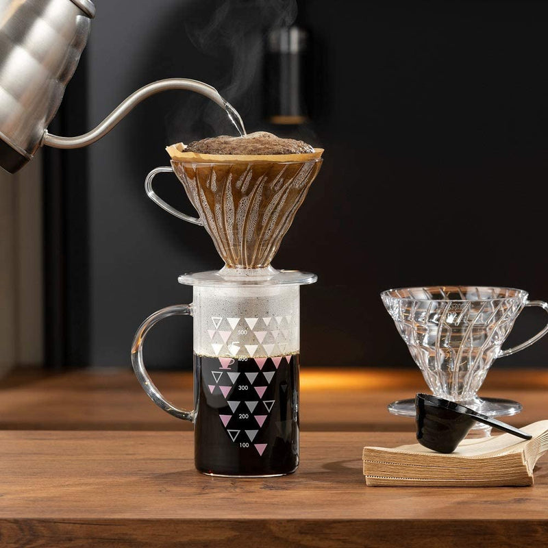 Reservation|HARIO V60 Clear Gel Filter Cup Hot and cold discoloration Coffee Pot Set (1-4 cups) VDSS-3012-B【Parallel import, about 10-15 working days to be sent】