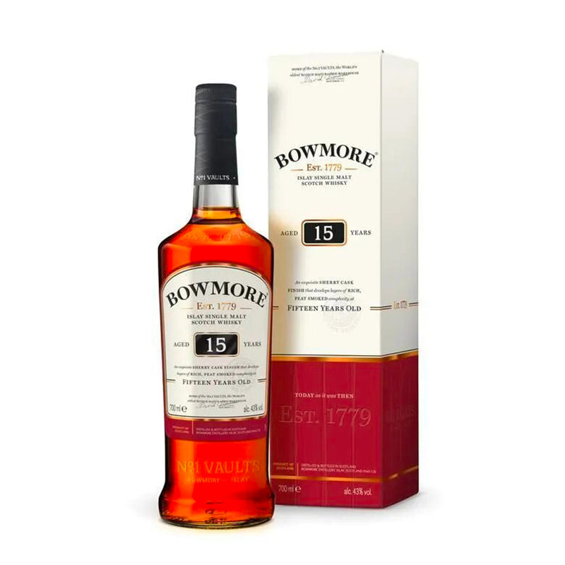 現貨｜BOWMORE - Aged 15 Years Islay Single Malt Whisky (700ml)【下單後1-2個工作日內寄出】