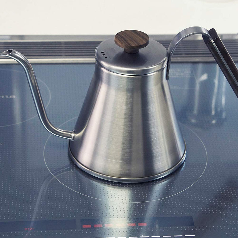 (預訂｜全港免運) HARIO V60 木把手 復古不銹鋼細口咖啡手沖壺 Drip Kettle (800ml) VKW-120-HSV【約10-15個工作日內寄出】 - Premium Mall HK